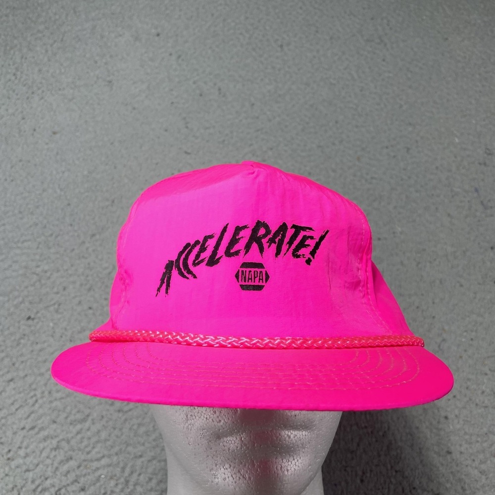 NAPA Accelerate Rope Racing Gold Medal Hat Cap Snap Back One Size Mens Pink‎